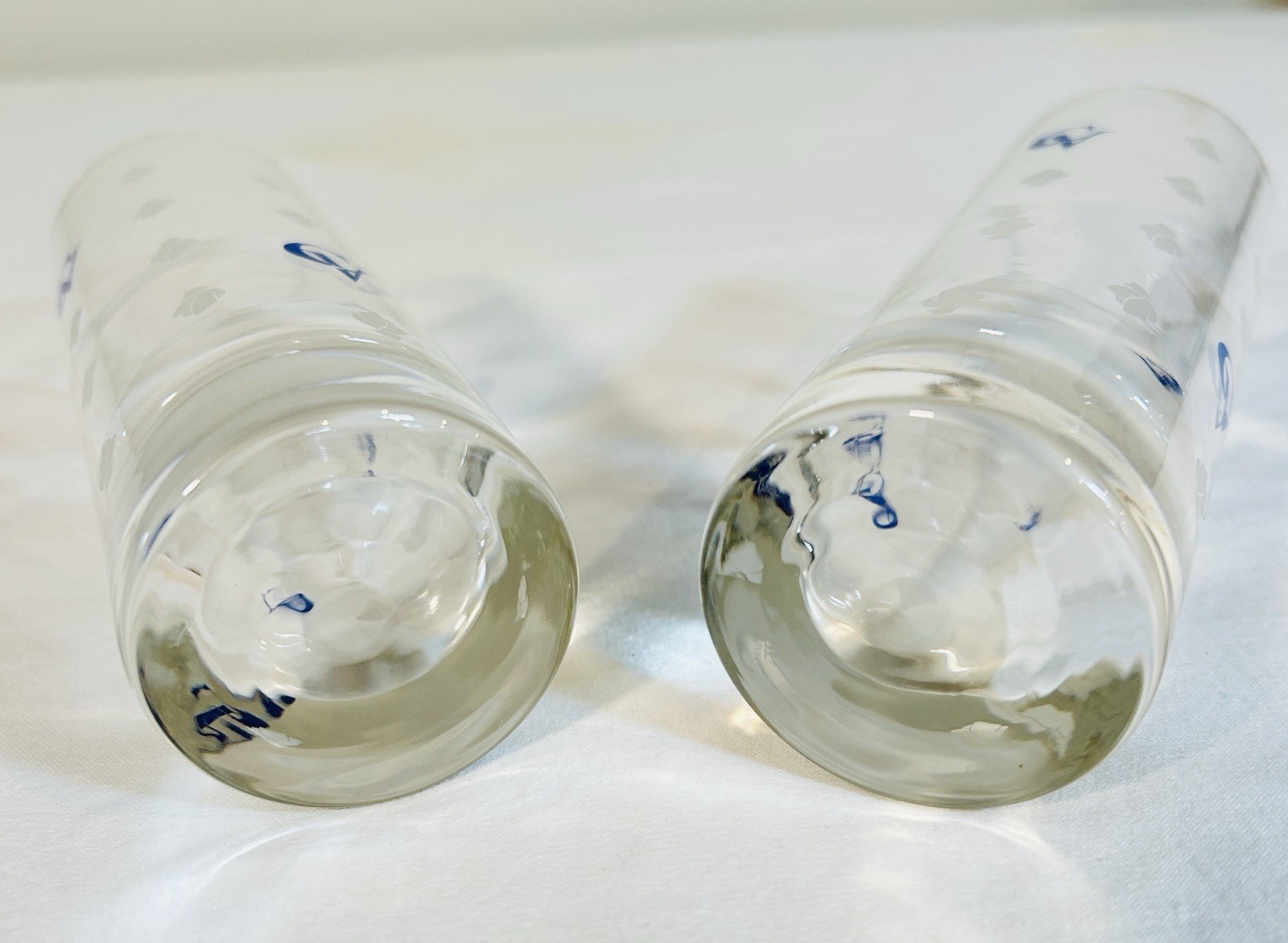 Courvoisier Highball Cocktail Glasses 6" Tall Etched CV Cognac Logo - Set of 2