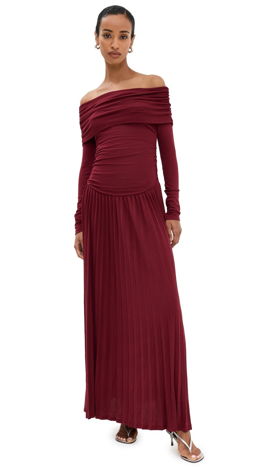 Lioness Women's Field of Dreams Long Sleeve Maxi Dress, Burgundy, L