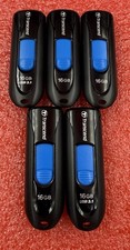 Pack of 5 Transcend 16GB each JetFlash USB 3.1 Memory Flash Thumb Drive Storage.