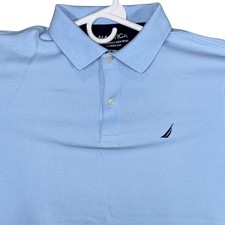 Nautica Mens Performance Deck Shirt Light Blue Classic Fit Polo Size Medium