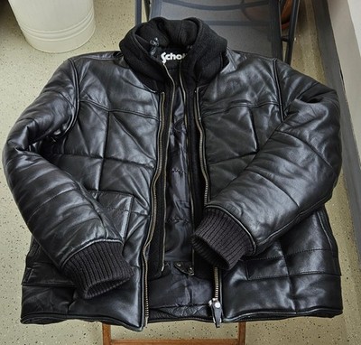 Lederjacke Schott NYC, gefüttert, Herren Gr. M, schwarz