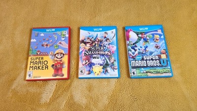 Wii U Game Lot Of 3, Super Mario Maker, Super Smash Bros, ,  Super Mario
