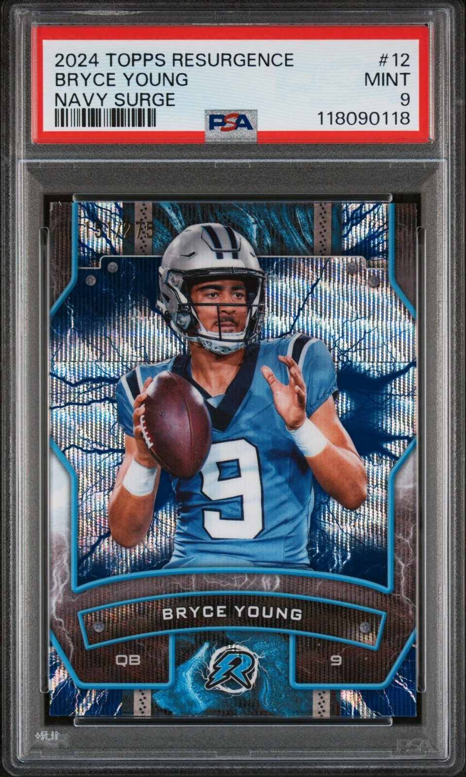 Bryce Young 2024 Topps Resurgence #12 Navy Surge 151/275 PSA 9