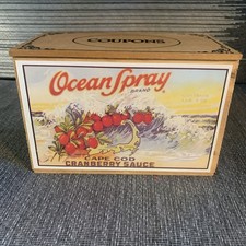 Ocean Spray MINI Wood Crate Box Cape Cod Cran...