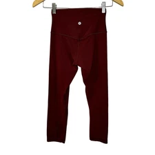 Lululemon Align High-Rise Crop 21" Smoky Red Leggings Stretch Sz 2  Soft 