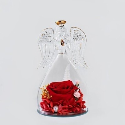 Ewige Rose mit Engel Figur Geschenke Handgefertigte für Mama Frauen Freundin