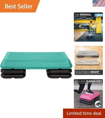 Compact Aerobic Stepper with Adjustable Height and 4 Risers for Home Workouts