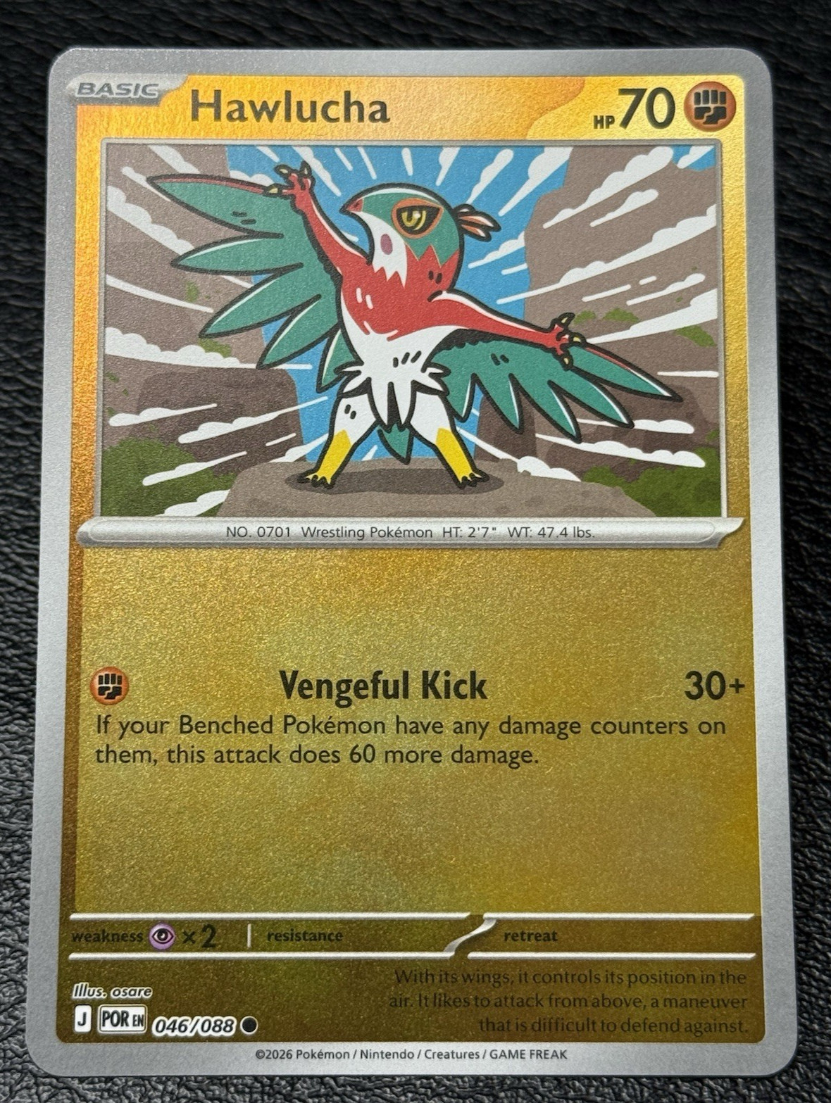 Hawlucha 046/088 - Reverse Holo - Pokémon TCG: Perfect Order - English NM