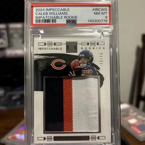 2024 Impeccable Caleb Williams Impatchable Rookie PSA 8 3-color Patch Pop 1