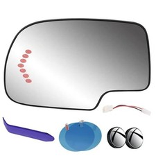 Driver Side Mirror Glass Compatible with Chevy GMC Driver - Heated Signal