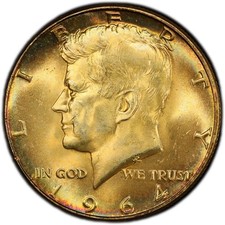PCGS Certified MS 64 Graded 1964 Kennedy US Half Dollars (1964-Now