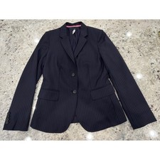J.Crew Size 6 Navy Pinstripe Wool Blazer Tailored 2 Button Jacket