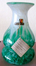 Regenhütte Glas Vase Unikat handsigniert Gaschler/Schrödinger 1989 Höhe 20 cm