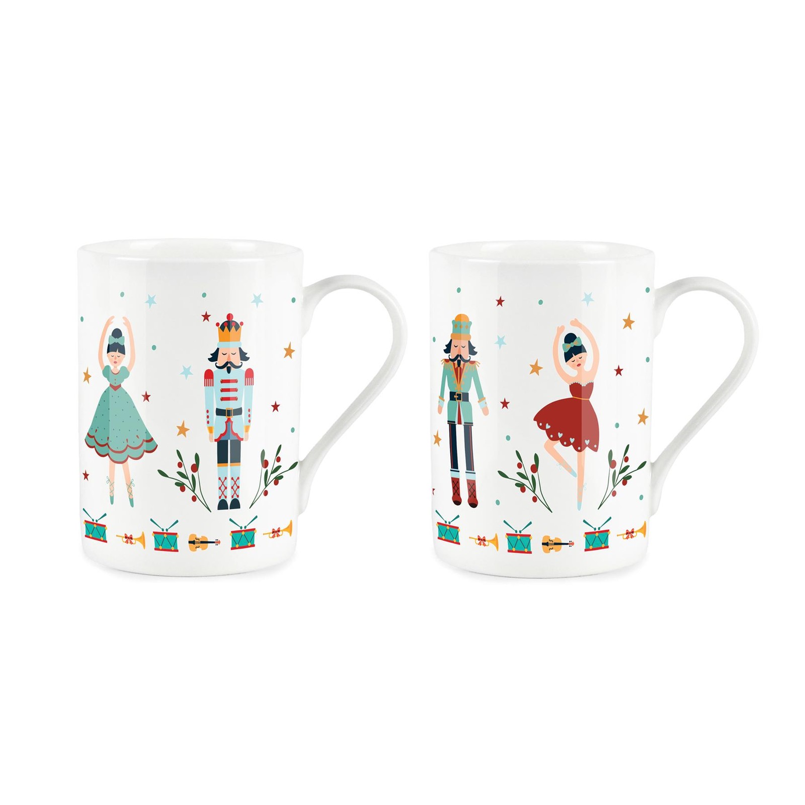 Bone China Nutcracker Mugs - Tea/Coffee - 2 different designs