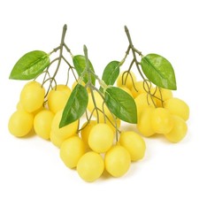 Fake Lemon Branches Artificial Fruit Highly Simulation Lifelike Model Vase 3PC