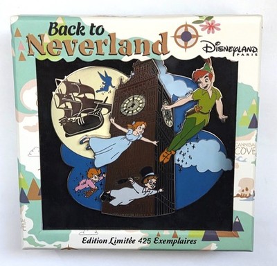DISNEYLAND PARIS BACK TO NEVERLAND PETER PAN BIG BEN WENDY TINKER BELL JUMBO PIN