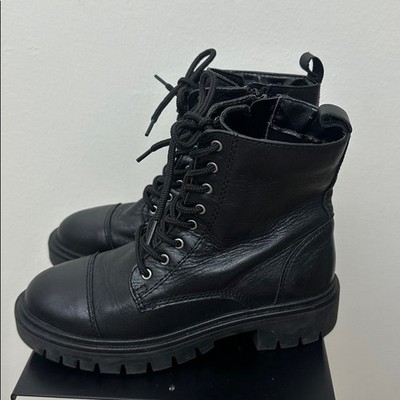 Aldo Black Leather Lace-Up Lug Sole Boot Lewellan – Women Black Hiking boot - ALDO main image 4
