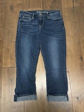 Signature Levi Strauss Jeans Womens 8 W29 Blue Modern Capri Cuffed Stretch