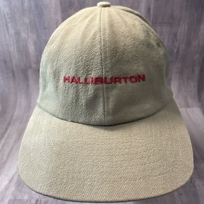 Halliburton Hat Snapback Baseball Cap Mohr's Tan w/ Red Embroidery
