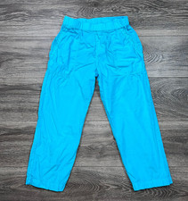 FRESH PRODUCE Turquoise Blue Cotton Capri Pants Elastic Waist Pull On Pockets XS