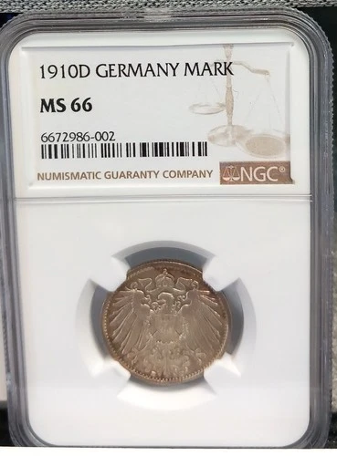GERMANY 1910D MARK NGC MS 66
