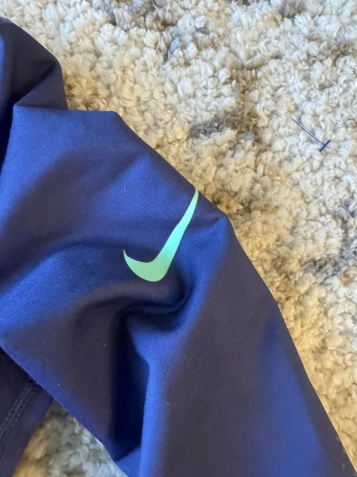 Nike Pro Hyperwarm Shirt Small Blue Camo Sleeve 1/4 Zip Long Sleeve Training Top - Image 4 of 4