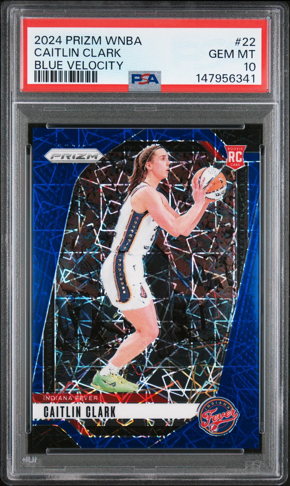 PSA 10 2024 Panini Prizm WNBA Caitlin Clark Blue Velocity Rookie RC #22