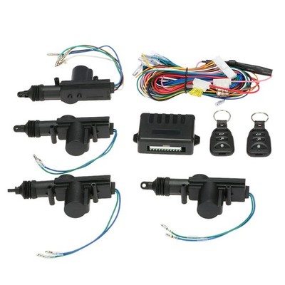 Geevorks Universal Car Keyless Entry System Kit,4PCS 12V Door Lock Black 
