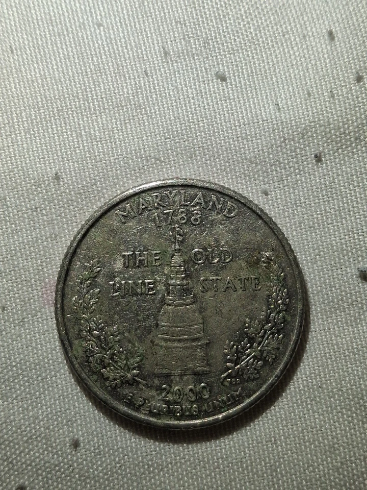 2000 P Maryland State Quarter Cent Coin From US Mint 25 Cents The Old Line 1788 - Image 2 of 4