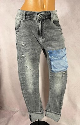 NEU  Stretch  Jeans Denim Umschlag Hose S.Woman 1715 Destroyed M L XL
