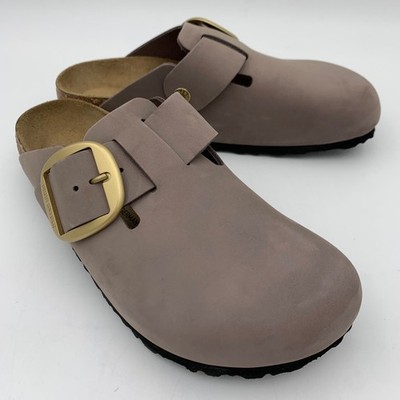 Birkenstock New w/ Box Boston Big Buckle Faded Purple Nubuck