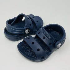 Crocs Toddler Classic Sandals Size C 4 Navy Blue Open Toe Heel Strap Slip On
