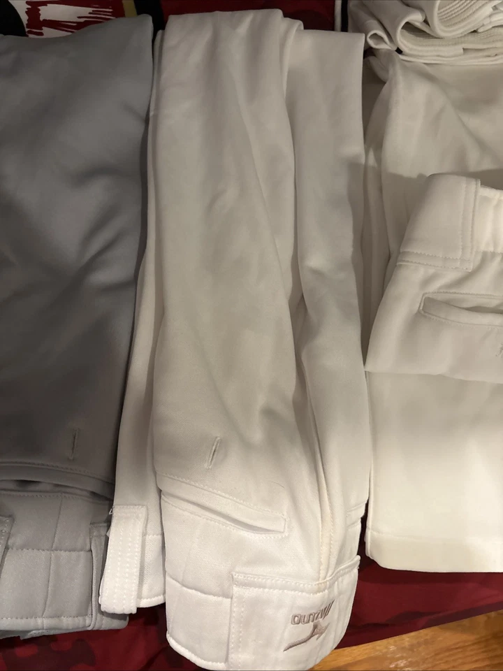 Lot of 4 Youth Medium Mizuno Performance Long Baseball Pants White and Grey - Image 3 of 4