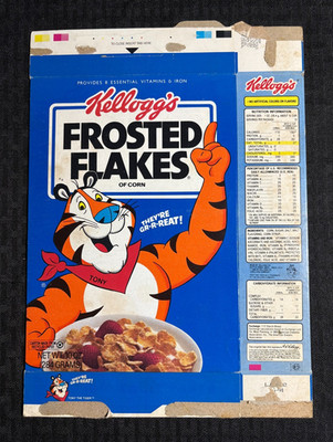 1989 Kellogg's Cereal FROSTED FLAKES VG+ 4.5 Major League MLB Pennants BOX ONLY