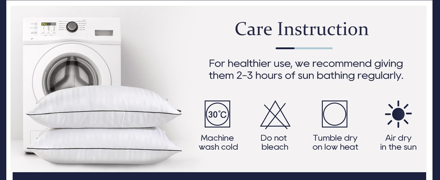 Set of 2 KING SIZE Pillows for Sleeping - Good Support Soft Feel Hotel Quality  