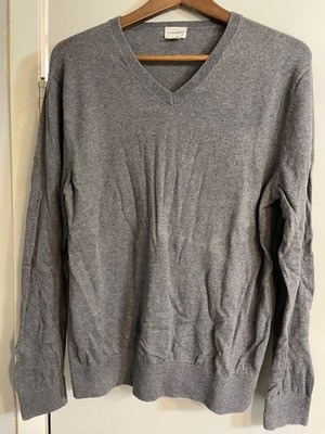 Men's Club Monaco Sweater Gray V-Neck Size L Vintage Preppy Y2K