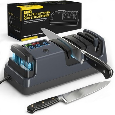 Electric Knife Sharpener for Kitchen - Professional 3-Stage Sharpening for St...