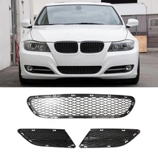 Front Lower Bumper Grille Grill Kit FOR BMW 3 Series E90 325i 328i  3PCS 08-12