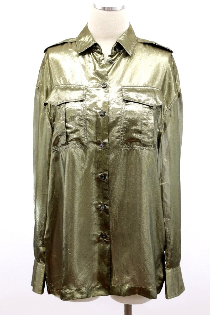 metallic gold dress shirt Manfinity AFTRDRK Loose Fit Men's Metallic Shimmer Shirt