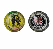 Bob Marley round ashtray and Skull round ashtray