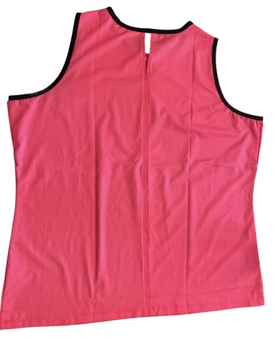 NEW Tail White Label Activewear Top Women's XXL Sleeveless Coral Black Trim - Picture 4 of 12