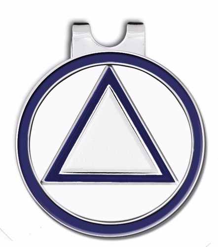 Marcador de pelota de golf C/T con clip magnético para sombrero azul/blanco y plateado - recuperación AA  - Imagen 1 de 4