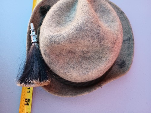 Vintage Oktoberfest Mens Hat German Hunting Bavarian Gray Wool Felt With Pins - Bild 9 von 9