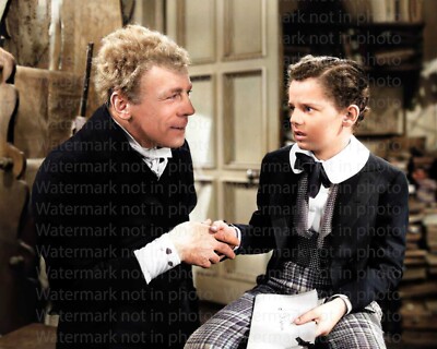 Freddie Bartholomew & Roland Young in David Copperfield RARE COLOR Photo 605