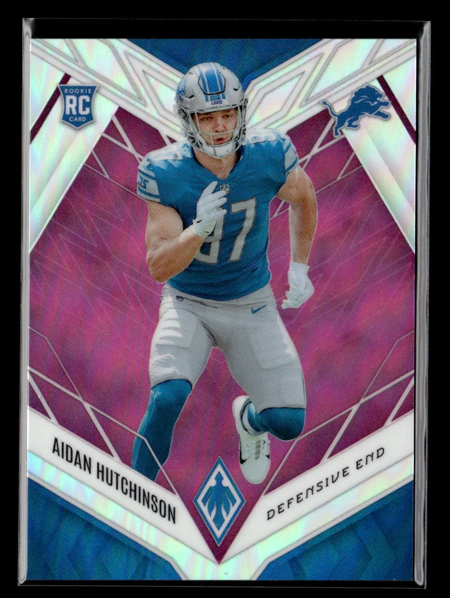 Aidan Hutchinson #'d /199 RC - 2022 Panini Phoenix Pink Rookie SP #113 Lions