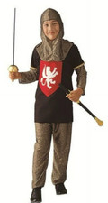 Silver Medieval Knight Child Costume Size Medium 8-10