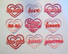 Valentines Hearts Layered 9 Paper Die Cut Scrapbook Embellishments Cardmaking