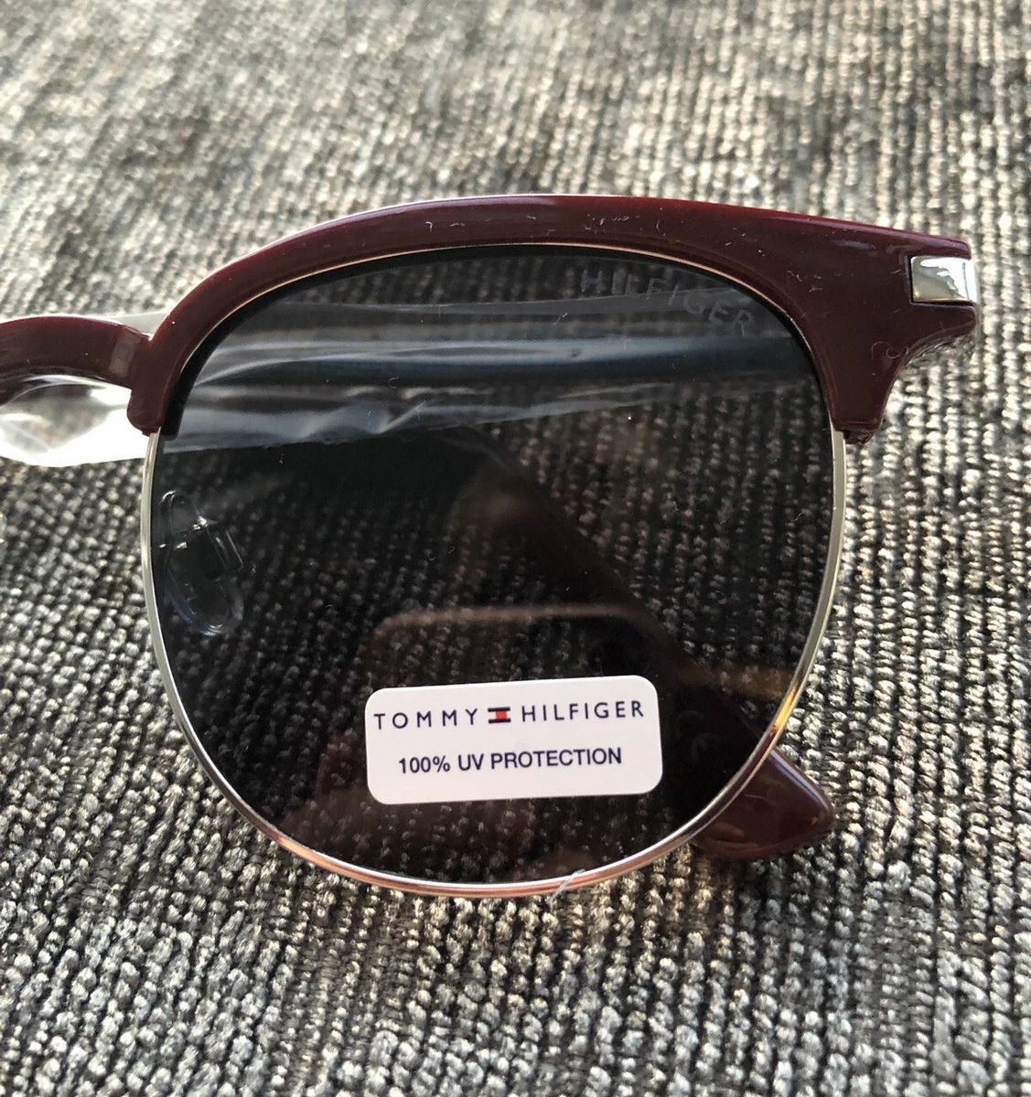 Tommy Hilfiger Ladies Sunglasses Red Maroon Silver Metal Brand New