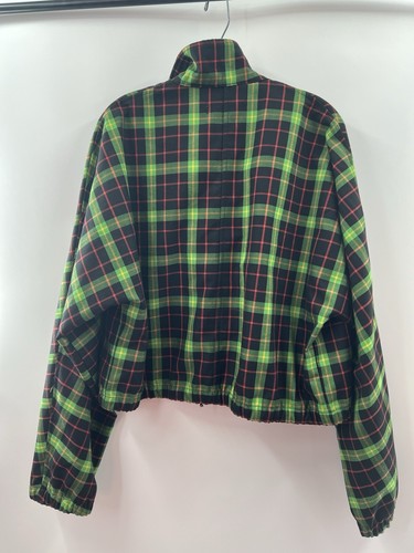 Teddy Fresh Women’s Dolman Sleeve Zip Front Green Plaid Unlined Jacket Size 2X - Picture 11 of 12