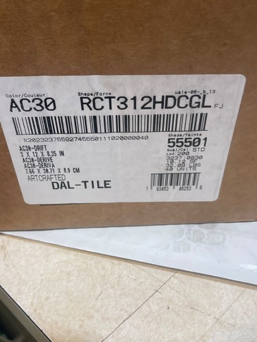 New Daltile Artcrafted Drift Ceramic Tile - Glossy Box of 40 tiles AC30-Drift D4 - Picture 4 of 4